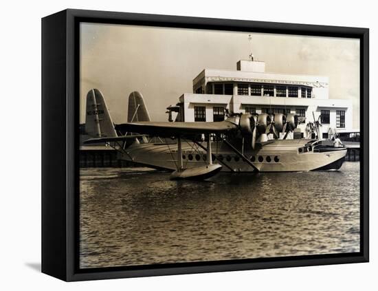 A Seaplane at the Pan Am Seaplane Base, Dinner Key, Florida, 1930s-null-Framed Stretched Canvas