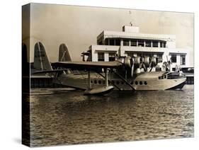 A Seaplane at the Pan Am Seaplane Base, Dinner Key, Florida, 1930s-null-Stretched Canvas