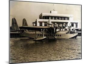 A Seaplane at the Pan Am Seaplane Base, Dinner Key, Florida, 1930s-null-Mounted Photographic Print