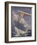 A Seaplane Bombing a Submarine-null-Framed Giclee Print