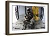 A Search and Rescue Swimmer Sits in the Back of an Mh-60S Sea Hawk-null-Framed Photographic Print