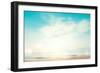 A Seascape Abstract Beach Background. Panning Motion Blur and Bokeh Light of Lens Flare, Pastel Col-jakkapan-Framed Photographic Print