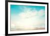 A Seascape Abstract Beach Background. Panning Motion Blur and Bokeh Light of Lens Flare, Pastel Col-jakkapan-Framed Photographic Print