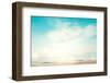 A Seascape Abstract Beach Background. Panning Motion Blur and Bokeh Light of Lens Flare, Pastel Col-jakkapan-Framed Photographic Print