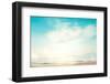 A Seascape Abstract Beach Background. Panning Motion Blur and Bokeh Light of Lens Flare, Pastel Col-jakkapan-Framed Photographic Print