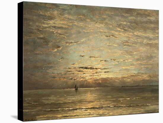 A Seascape at Sunset-Hendrik Willem Mesdag-Stretched Canvas