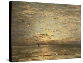 A Seascape at Sunset-Hendrik Willem Mesdag-Stretched Canvas