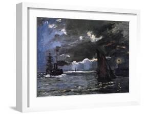 A Seascape, Shipping by Moonlight-Claude Monet-Framed Giclee Print