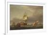 A Seascape with Men-Of-War and Small Craft-Francis Holman-Framed Giclee Print