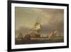 A Seascape with Men-Of-War and Small Craft-Francis Holman-Framed Giclee Print