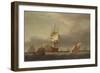 A Seascape with Men-Of-War and Small Craft-Francis Holman-Framed Giclee Print