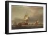 A Seascape with Men-Of-War and Small Craft-Francis Holman-Framed Giclee Print