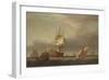 A Seascape with Men-Of-War and Small Craft-Francis Holman-Framed Giclee Print