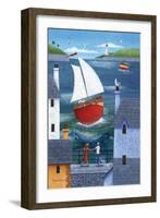A Seaside Town-Peter Adderley-Framed Art Print
