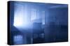 A Seat in a Blue Backlight in Studio with Three Windows-Paha_L-Stretched Canvas