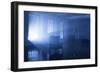 A Seat in a Blue Backlight in Studio with Three Windows-Paha_L-Framed Photographic Print