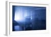 A Seat in a Blue Backlight in Studio with Three Windows-Paha_L-Framed Photographic Print