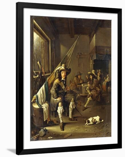 A Seated Cavalier with Soldiers Playing Cards, 1655-Jacob Duck-Framed Giclee Print