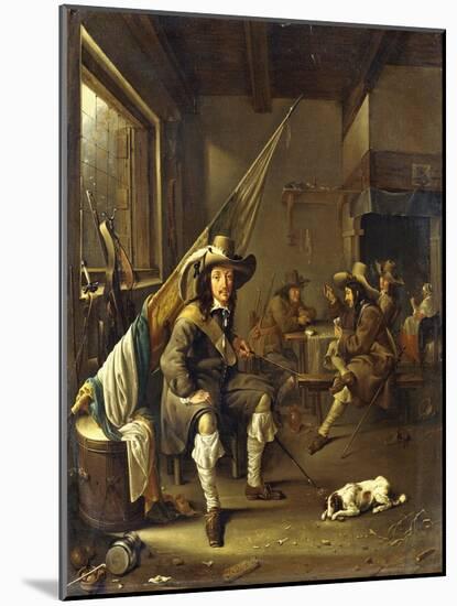 A Seated Cavalier with Soldiers Playing Cards, 1655-Jacob Duck-Mounted Giclee Print