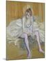 A Seated Dancer with Pink Stockings, 1890-Henri de Toulouse-Lautrec-Mounted Giclee Print