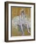 A Seated Dancer with Pink Stockings, 1890-Henri de Toulouse-Lautrec-Framed Premium Giclee Print