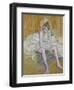 A Seated Dancer with Pink Stockings, 1890-Henri de Toulouse-Lautrec-Framed Premium Giclee Print