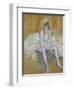 A Seated Dancer with Pink Stockings, 1890-Henri de Toulouse-Lautrec-Framed Premium Giclee Print