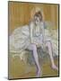 A Seated Dancer with Pink Stockings, 1890-Henri de Toulouse-Lautrec-Mounted Premium Giclee Print