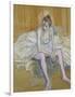 A Seated Dancer with Pink Stockings, 1890-Henri de Toulouse-Lautrec-Framed Giclee Print