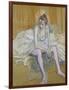 A Seated Dancer with Pink Stockings, 1890-Henri de Toulouse-Lautrec-Framed Giclee Print