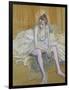 A Seated Dancer with Pink Stockings, 1890-Henri de Toulouse-Lautrec-Framed Giclee Print