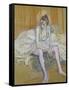 A Seated Dancer with Pink Stockings, 1890-Henri de Toulouse-Lautrec-Framed Stretched Canvas