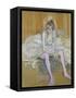 A Seated Dancer with Pink Stockings, 1890-Henri de Toulouse-Lautrec-Framed Stretched Canvas