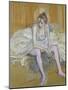 A Seated Dancer with Pink Stockings, 1890-Henri de Toulouse-Lautrec-Mounted Giclee Print