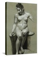 A Seated Female Nude-Pierre-Paul Prud'hon-Stretched Canvas