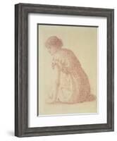 A Seated Figure of a Woman, 19th Century-Edward Burne-Jones-Framed Giclee Print