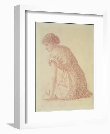 A Seated Figure of a Woman, 19th Century-Edward Burne-Jones-Framed Giclee Print