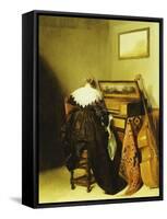 A Seated Lady Seen from Behind before a Virginal-Pieter Codde-Framed Stretched Canvas