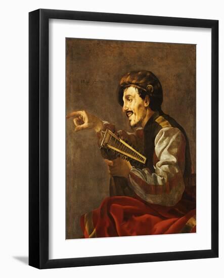 A Seated Lutanist Pointing-Hendrick Ter Brugghen-Framed Giclee Print