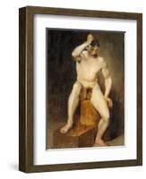 A Seated Male Nude-Hans Von Staschiripka Canon-Framed Giclee Print