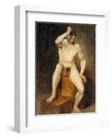 A Seated Male Nude-Hans Von Staschiripka Canon-Framed Giclee Print