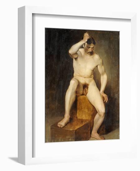 A Seated Male Nude-Hans Von Staschiripka Canon-Framed Giclee Print