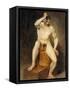 A Seated Male Nude-Hans Von Staschiripka Canon-Framed Stretched Canvas