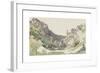 A Seated Man Contemplating a Sunlit Mountain Valley-Jakob Alt-Framed Premium Giclee Print