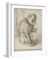 A Seated Monkey on a Chain, 1592-1602-Hendrik Goltzius-Framed Giclee Print