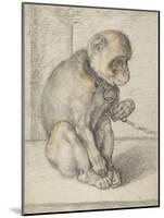A Seated Monkey on a Chain, 1592-1602-Hendrik Goltzius-Mounted Giclee Print