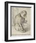 A Seated Monkey on a Chain, 1592-1602-Hendrik Goltzius-Framed Giclee Print