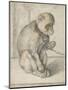 A Seated Monkey on a Chain, 1592-1602-Hendrik Goltzius-Mounted Giclee Print