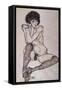 A Seated Nude Female, 1914-Egon Schiele-Framed Stretched Canvas