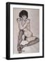 A Seated Nude Female, 1914-Egon Schiele-Framed Giclee Print